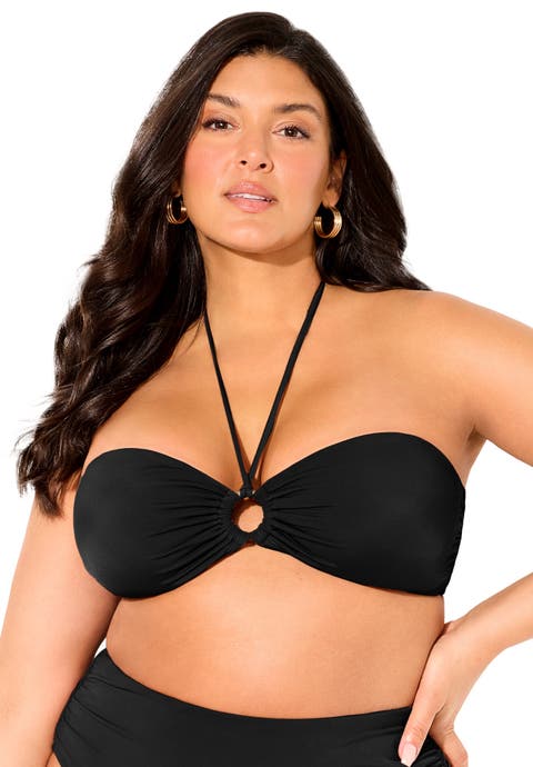 Ruched Ring Bandeau Bikini Top
