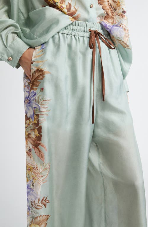 ZIMMERMANN ZIMMERMANN COCO PLACED PRINT SILK WIDE LEG PANTS