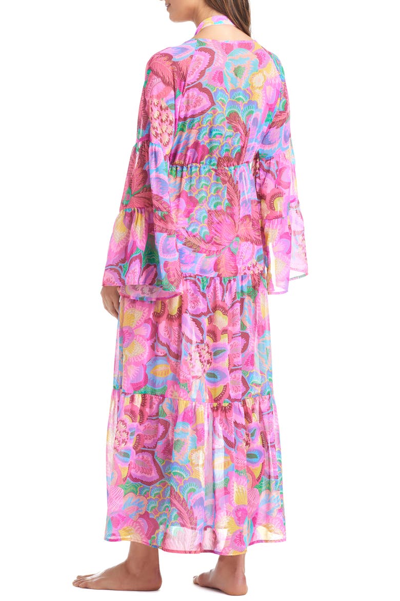 Print Long Sleeve Cover-Up Dress, Alternate, color, PINK MULTI