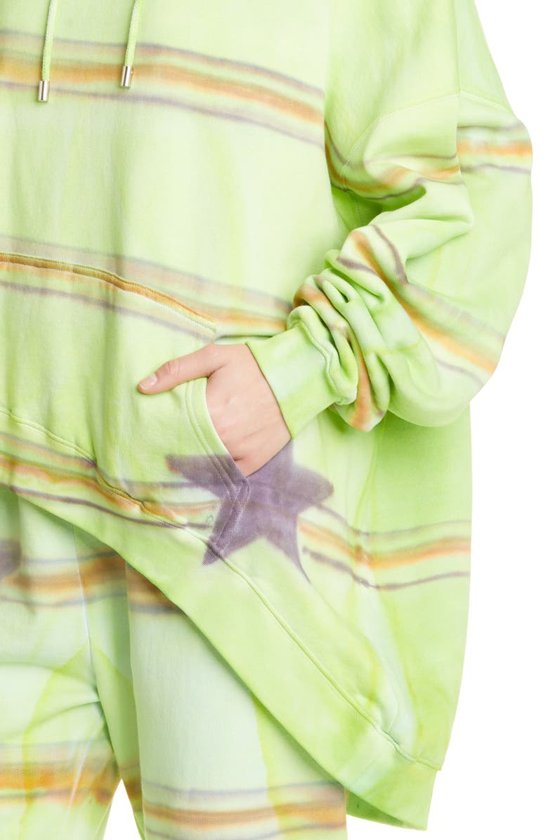 Collina Strada Wave Hem Tie Dye Oversize Cotton Hoodie, Alternate, color, 