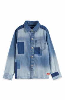 Scotch & Soda Kids' Patchwork Denim Overshirt