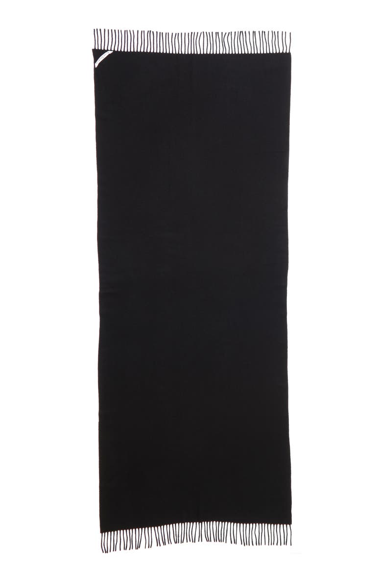 Fringed Wool Scarf, Main, color, BLACKDNU