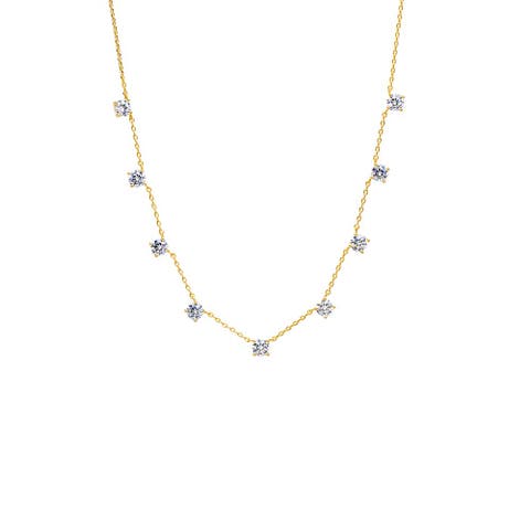 Scattered Multi CZ Solitaire Necklace