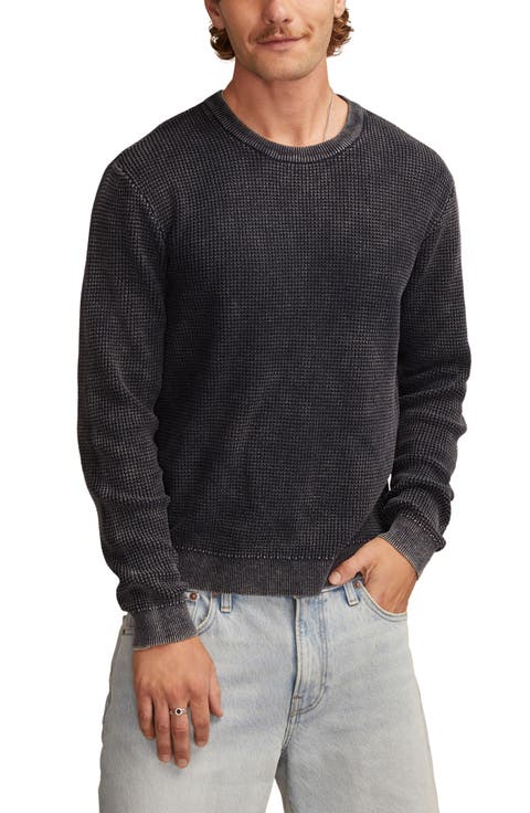 Waffle Cotton & Linen Crewneck Sweater