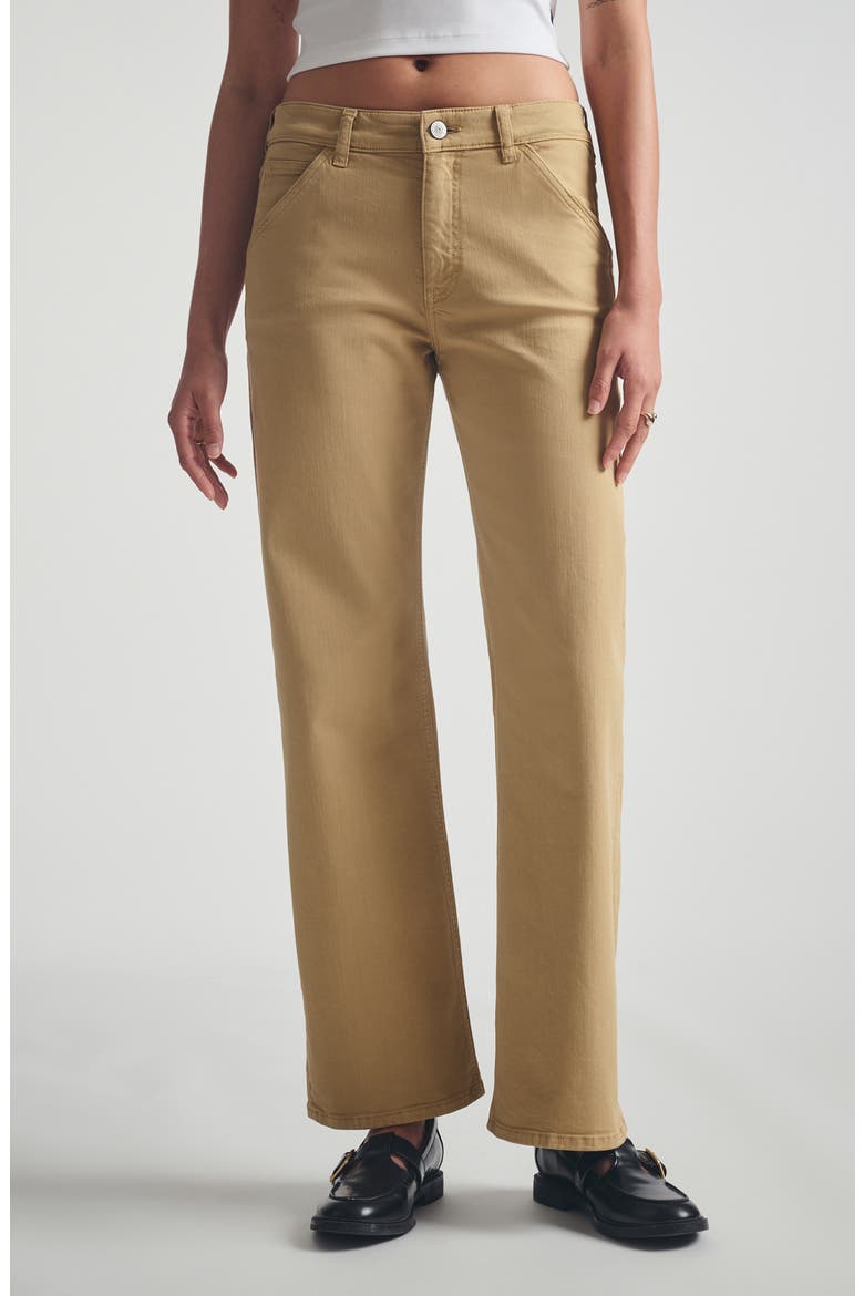 High Waist Straight Leg Jeans, Main, color, KELP COLORED DENIM