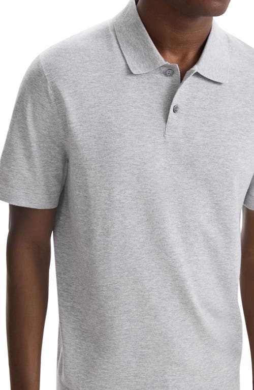 Theory Goris Milano Stitch Regular Fit Polo Shirt In Silver Heather