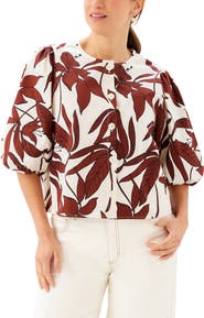 Karen Kane Puff Sleeve Button-Up Shirt