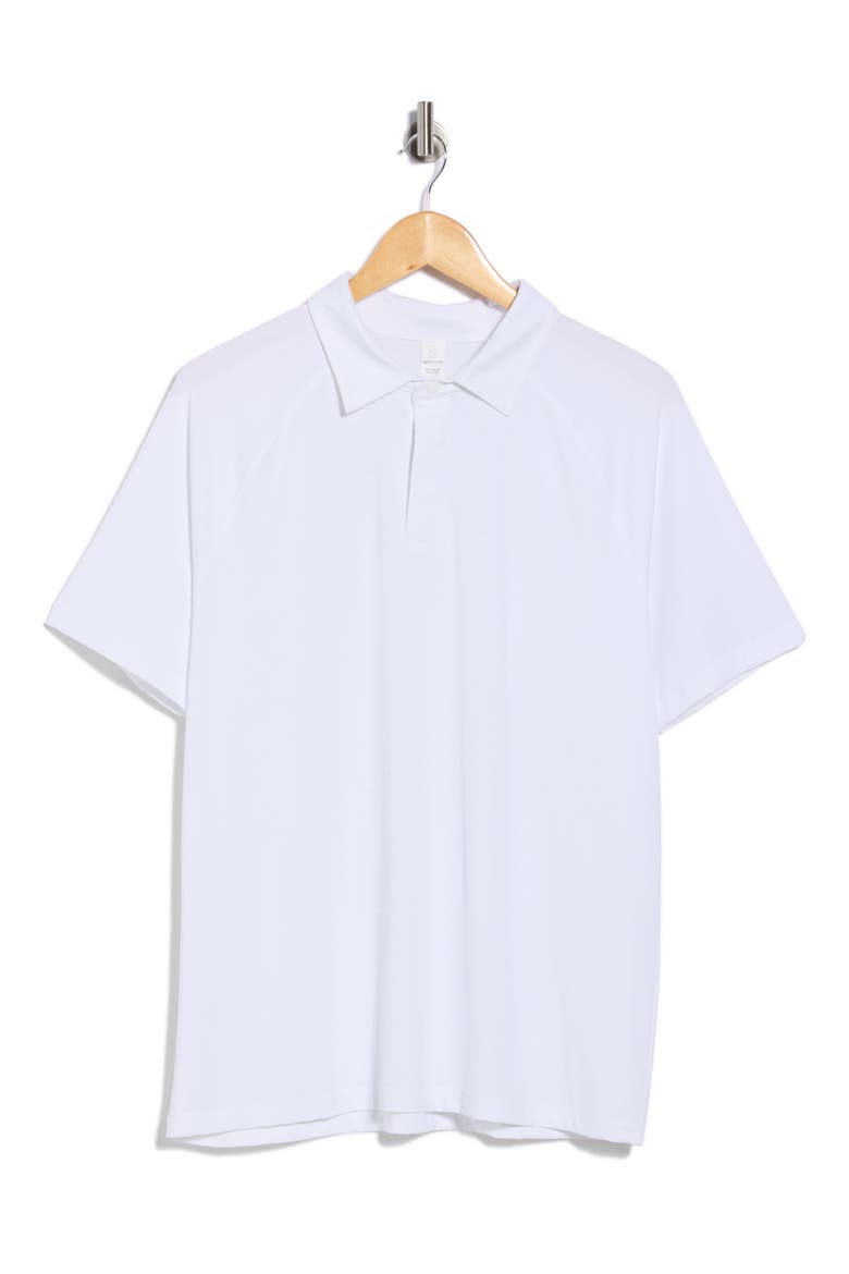 Ribbed Interlock Active Polo, Alternate, color, WHITE