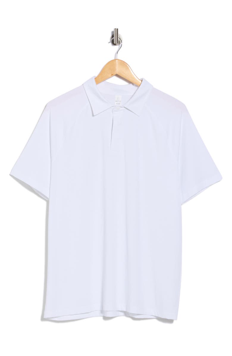 90 DEGREE BY REFLEX Ribbed Interlock Active Polo, Main, color, White