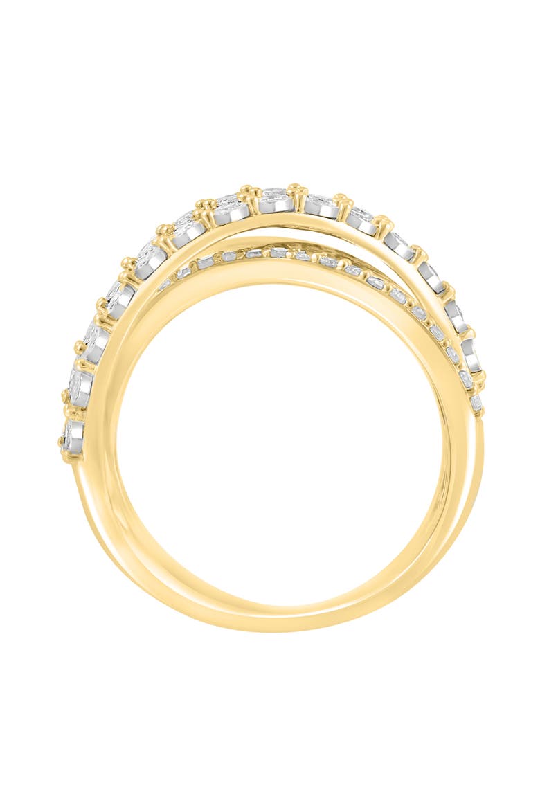 14k Gold Plated Diamond Crisscross Ring, Alternate, color, GOLD