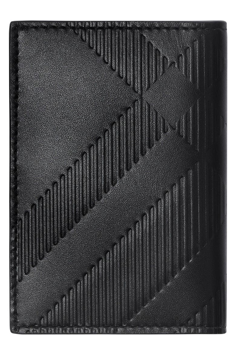 Bateman Check Embossed Leather Bifold Wallet, Alternate, color, BLACK