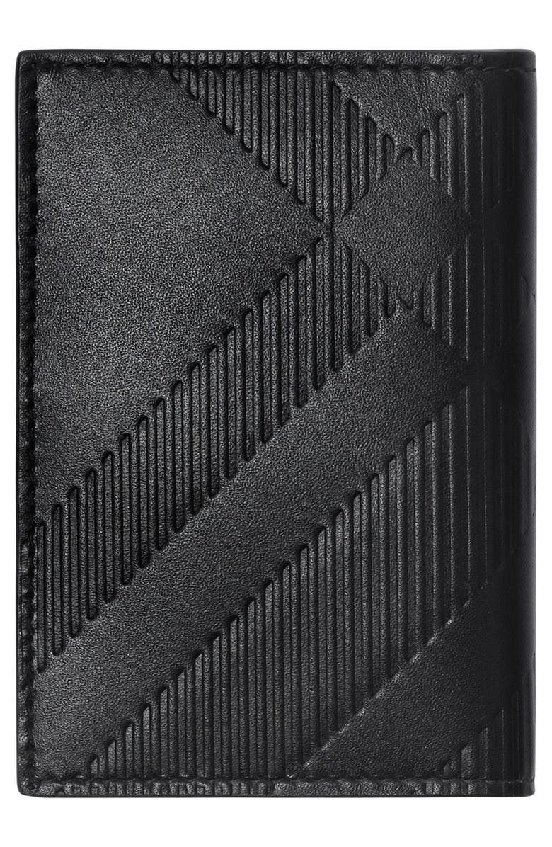 Burberry Bateman Check Embossed Leather Bifold Wallet, Alternate, color, Black