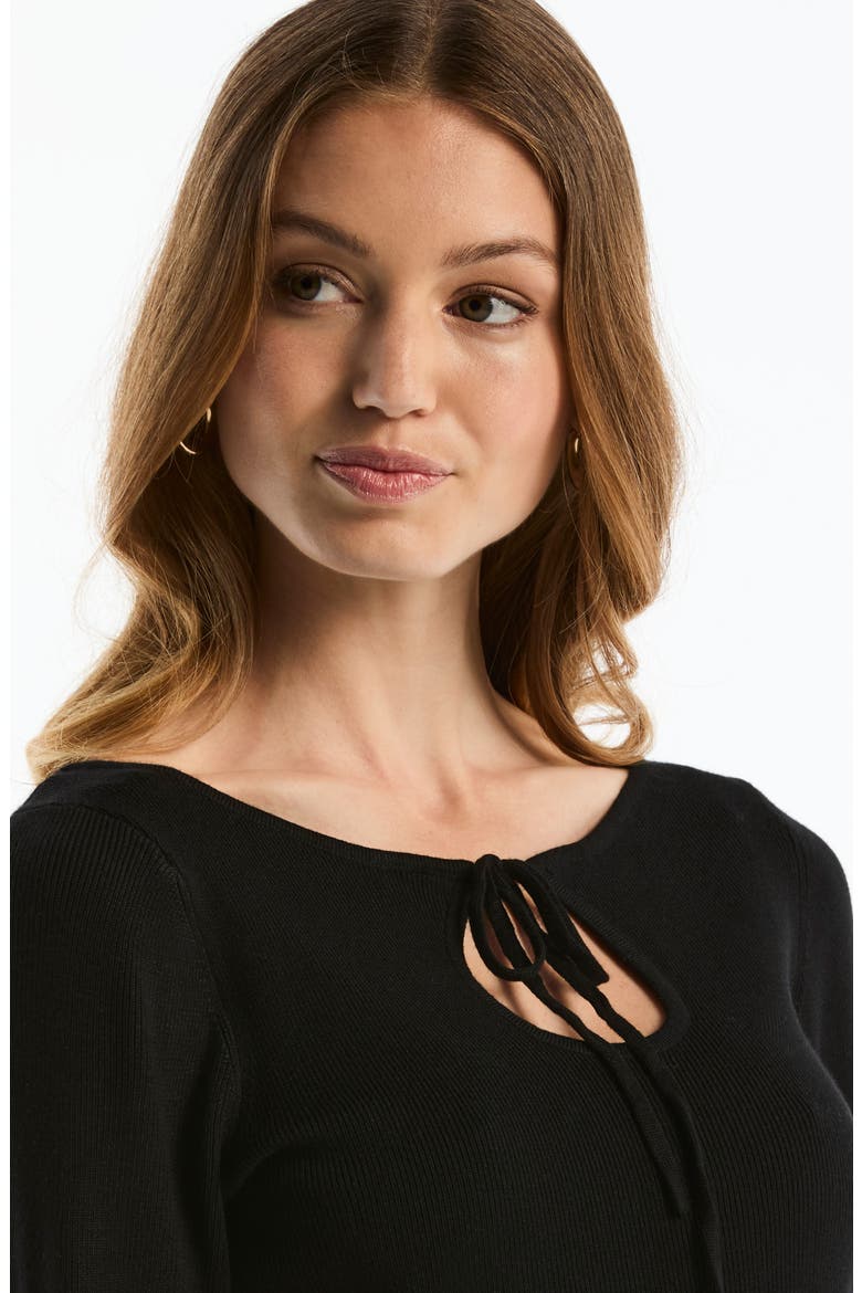 Wide Neck Keyhole Sweater, Alternate, color, BLACK