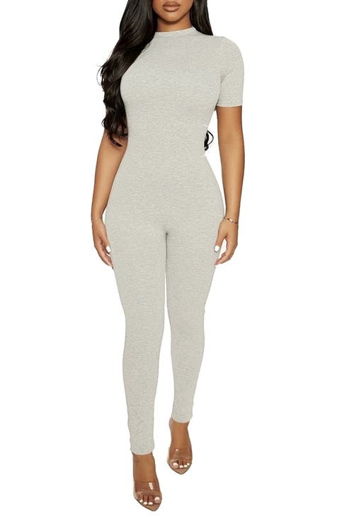 Grey fashion jump suits