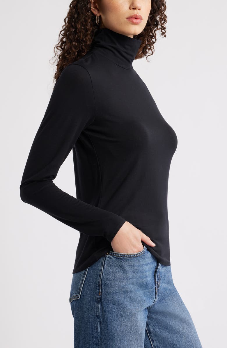 Nordstrom Turtleneck Knit Top, Alternate, color, Black