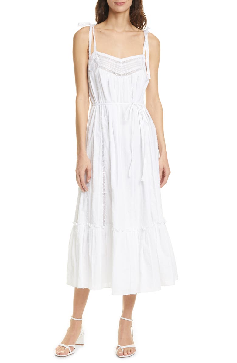 La Vie Rebecca Taylor Kelsey Clip Dot Cotton Sundress, Main, color, 