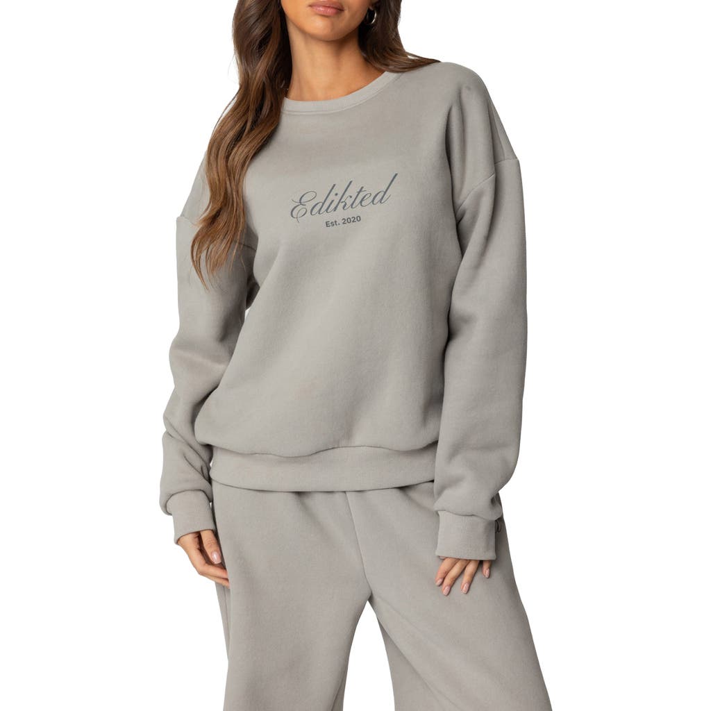 Edikted Get Crewneck Sweatshirt In Gray