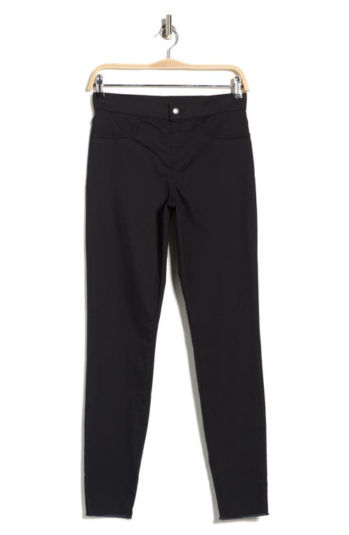 Hue Fray Hem Denim Leggings In Black
