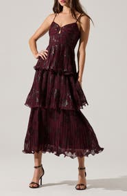 ASTR the Label Lupin Pleated Tiered Midi Dress