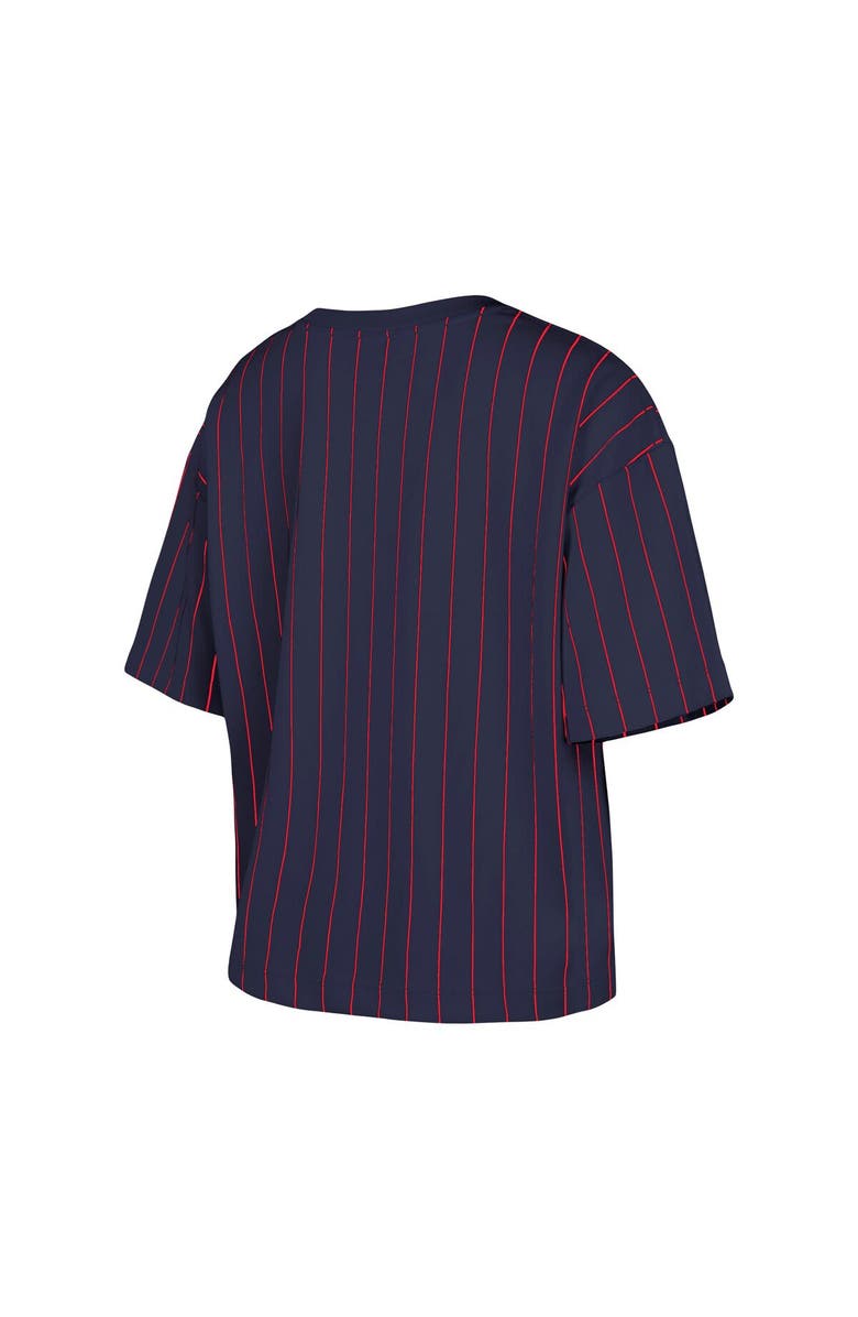 New Era Women's New Era Navy Boston Red Sox Boxy Pinstripe T-Shirt, Alternate, color, Navy