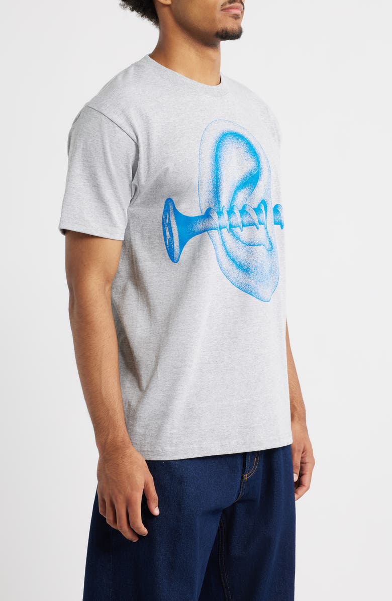 Obey Records Ear Cotton Graphic T-Shirt, Alternate, color, Heather Grey