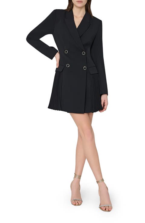 Noora Long Sleeve Pleated Blazer Minidress