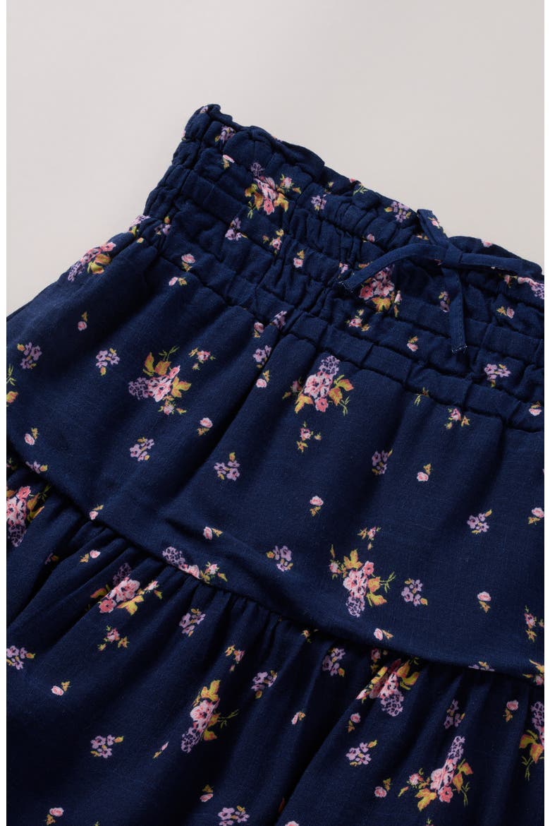Kids' Ruffle Tiered Skirt, Alternate, color, NAVY DENIM FIELD FLOWERS