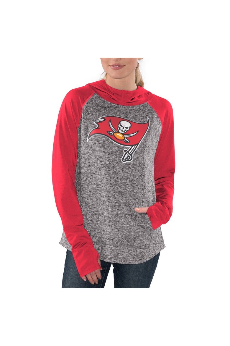 Women's G-III 4Her by Carl Banks Heathered Gray/Red Tampa Bay Buccaneers Championship Ring Pullover Hoodie, Alternate, color, Heather Gray