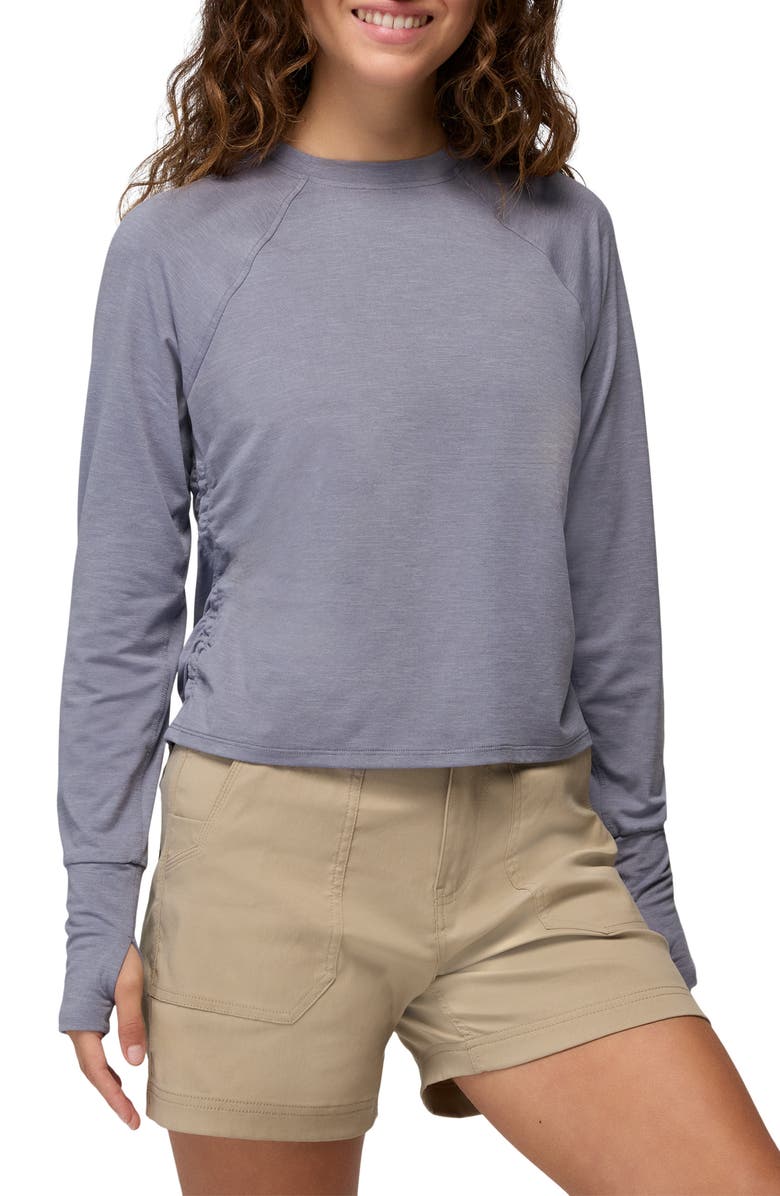 prAna Gathered Long Sleeve T-Shirt, Main, color, Taro