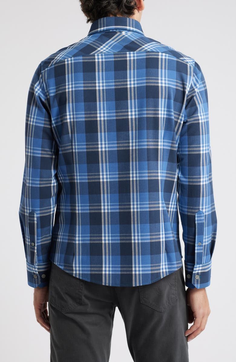 Mizzen+Main City Plaid Stretch Flannel Button-Down Shirt, Alternate, color, 