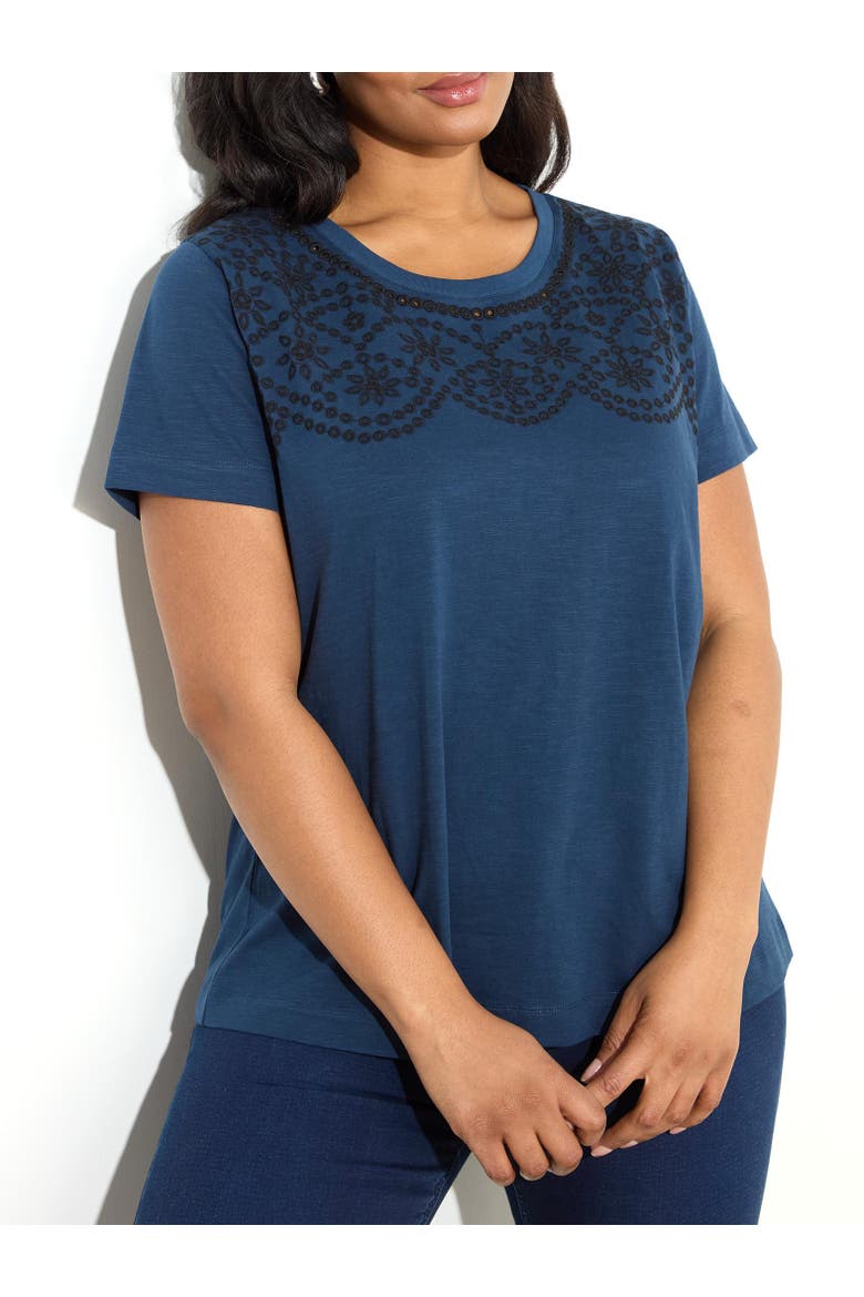 Jersey Embroidered T - Shirt, Alternate, color, Blue