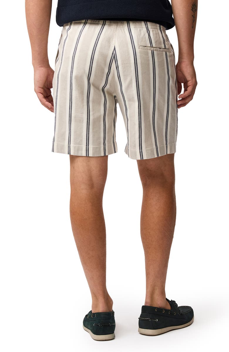 Rodd & Gunn Wingfield Stripe Stretch Cotton & Linen Shorts, Alternate, color, Fog