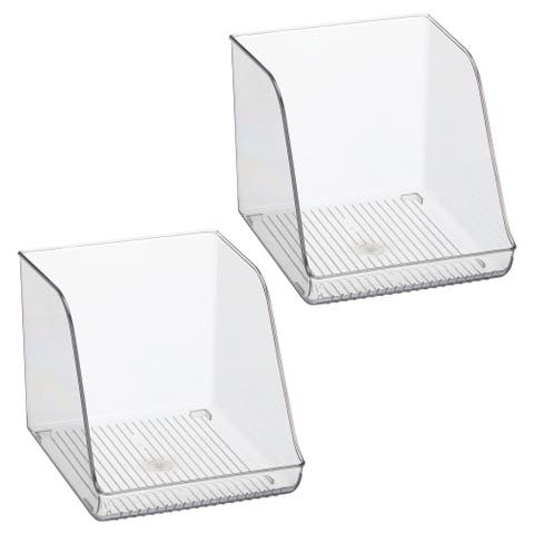 Plastic Water Bottle Organizer for Fridge & Pantry, Clear, 2-Pack