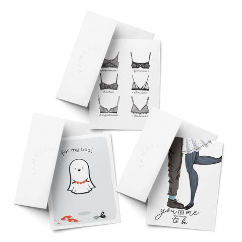 Love/Friendship Greeting Card Pack (3ct) "Heart, Bralettes, You and Me"