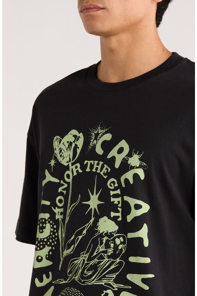 Inner City Creative Cotton Graphic T-Shirt, Alternate, color, BLACK