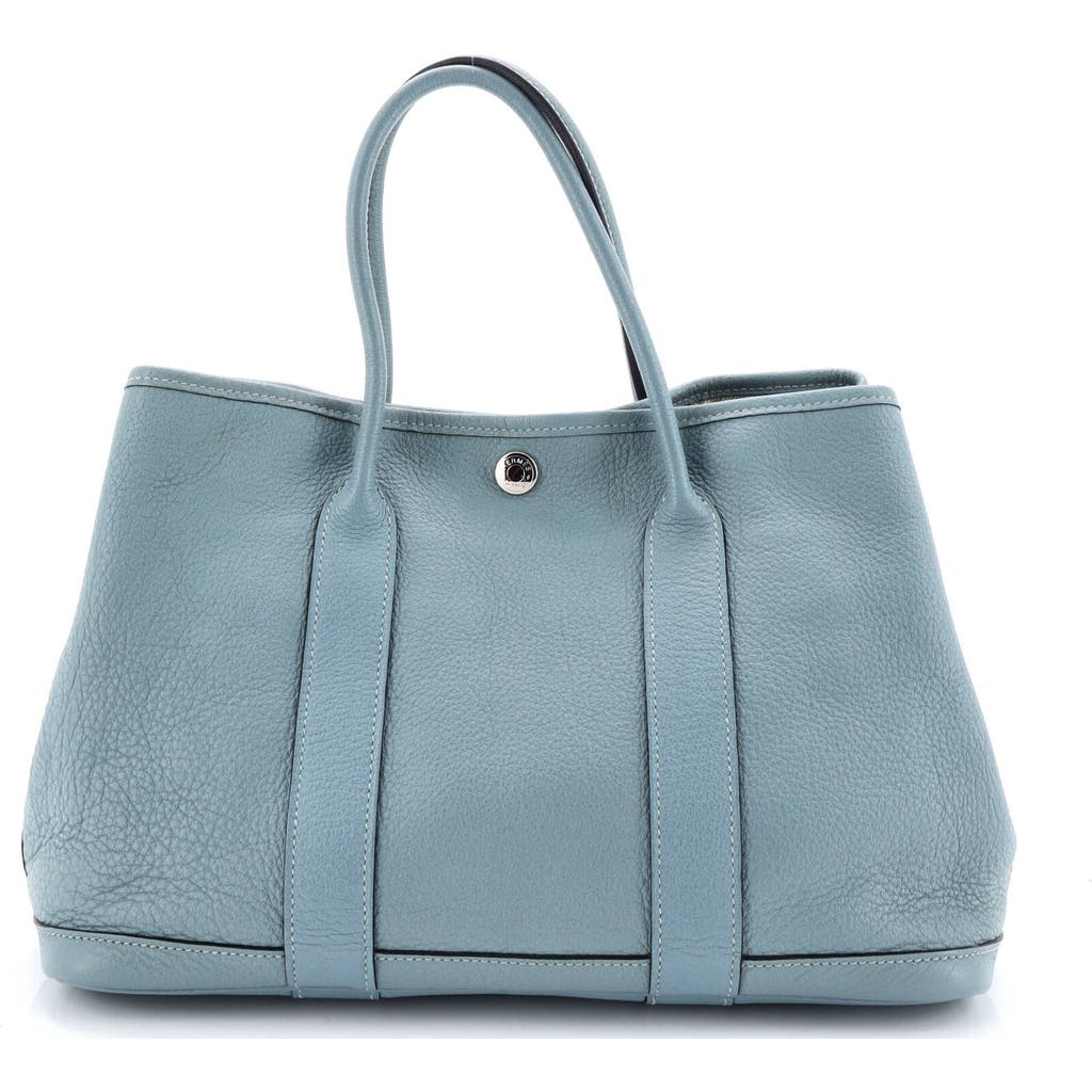 Pre-owned Hermes Hermes Garden Party Tote Leather 30 In Blue