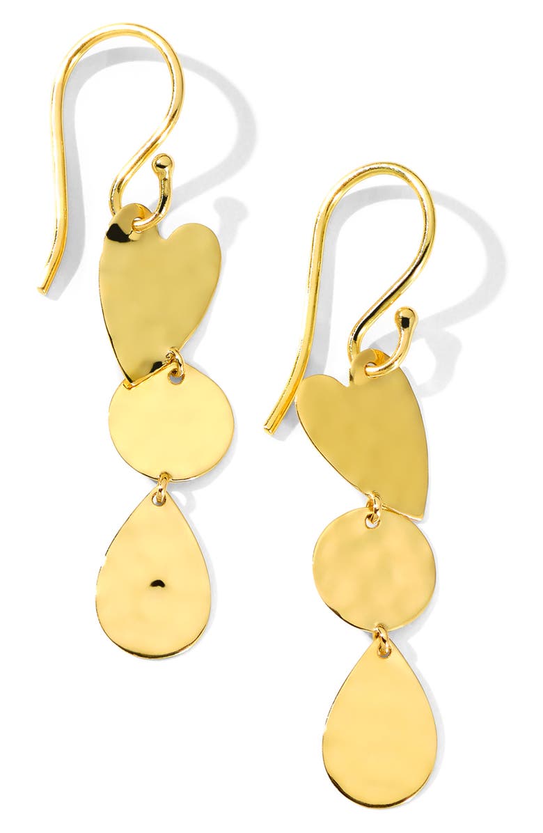 Ippolita Classico Crinkle Linear Drop Earrings, Main, color, Gold