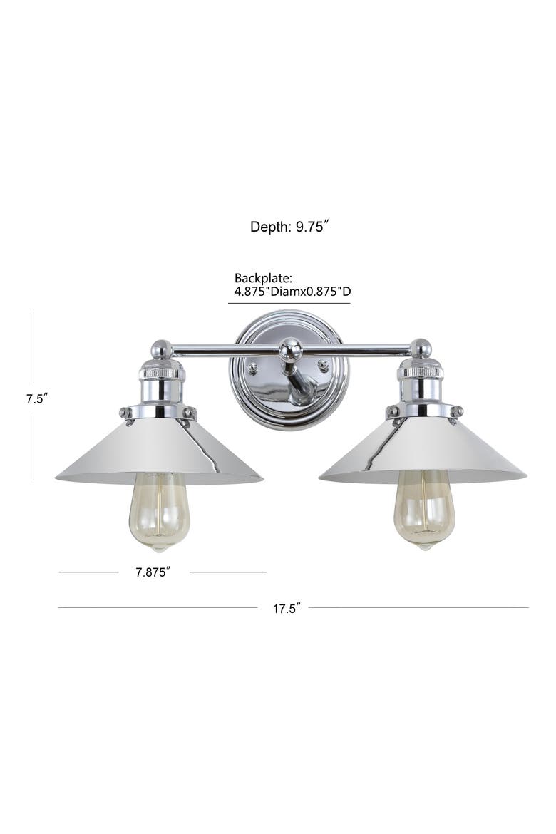 July 2-light Metal Vanity Light, Alternate, color, Chrome