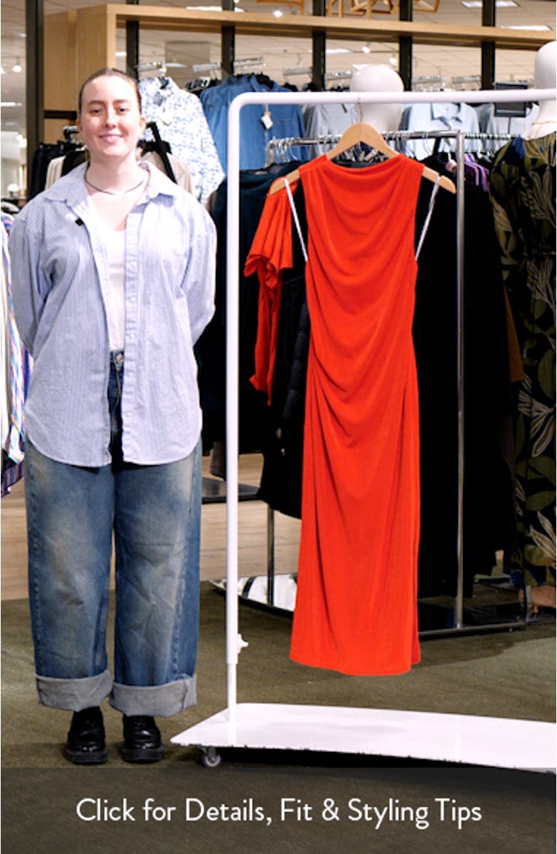 Ellie Shirred Open Back Body-Con Cocktail Midi Dress, sales video thumbnail