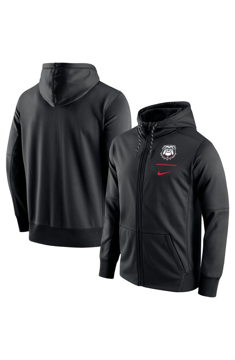 Nike Men's Nike Black Georgia Bulldogs Secondary Logo Stack Performance Full-Zip Hoodie, Main, color, 