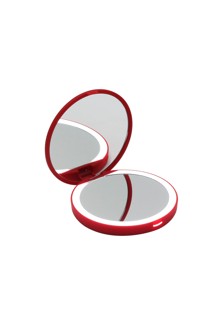 Snow White Compact Mirror with Wireless Power Bank Base, Alternate, color, Red