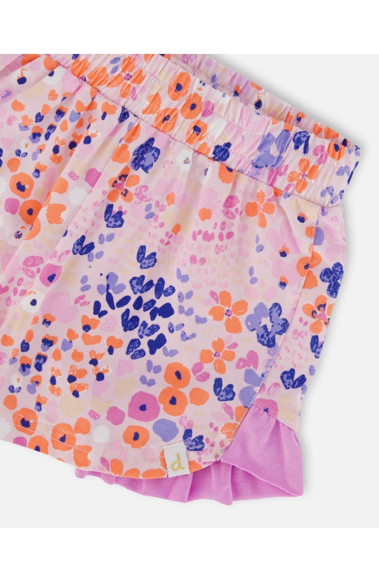 Deux par Deux Girl's Organic Cotton Short Lavender Printed Fields Flowers, Alternate, color,