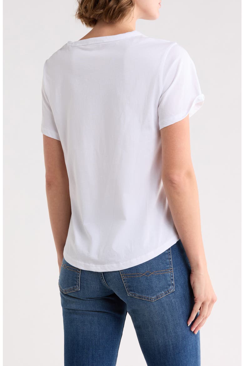 Tie Front Embroidered Tee, Alternate, color, MULTI