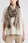Nordstrom Eyelash Trim Print Cashmere & Silk Wrap