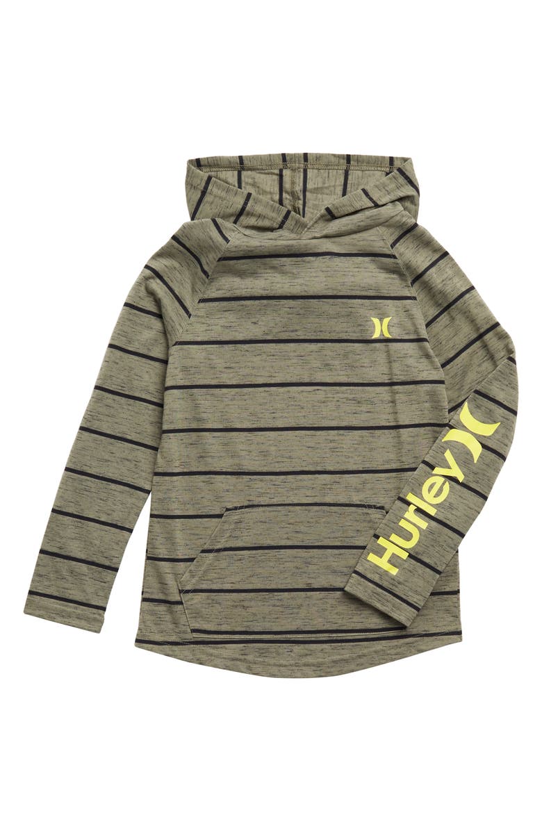 Hurley Kids' Stripe Cloud Slub Pullover Hoodie, Main, color, Ebbarmy