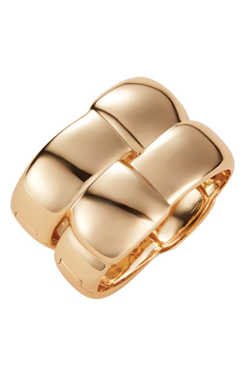 JENNY BIRD Mega Woven Square Bangle, Main, color, High Polish Gold