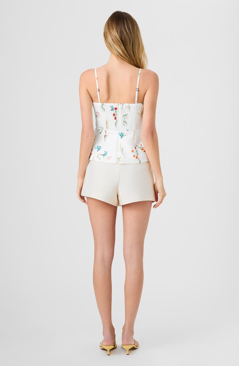French Connection Christine Floral Taffeta Peplum Top, Alternate, color, Christine Flower Summer White