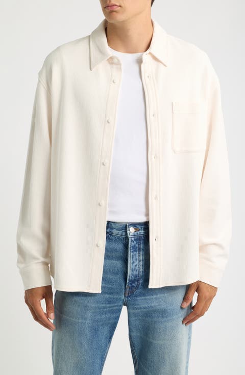 Waffle Textured Button-Up Shirt