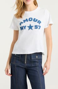 Cinq à Sept Amour 57 Appliqué Cotton Shrunken Tee