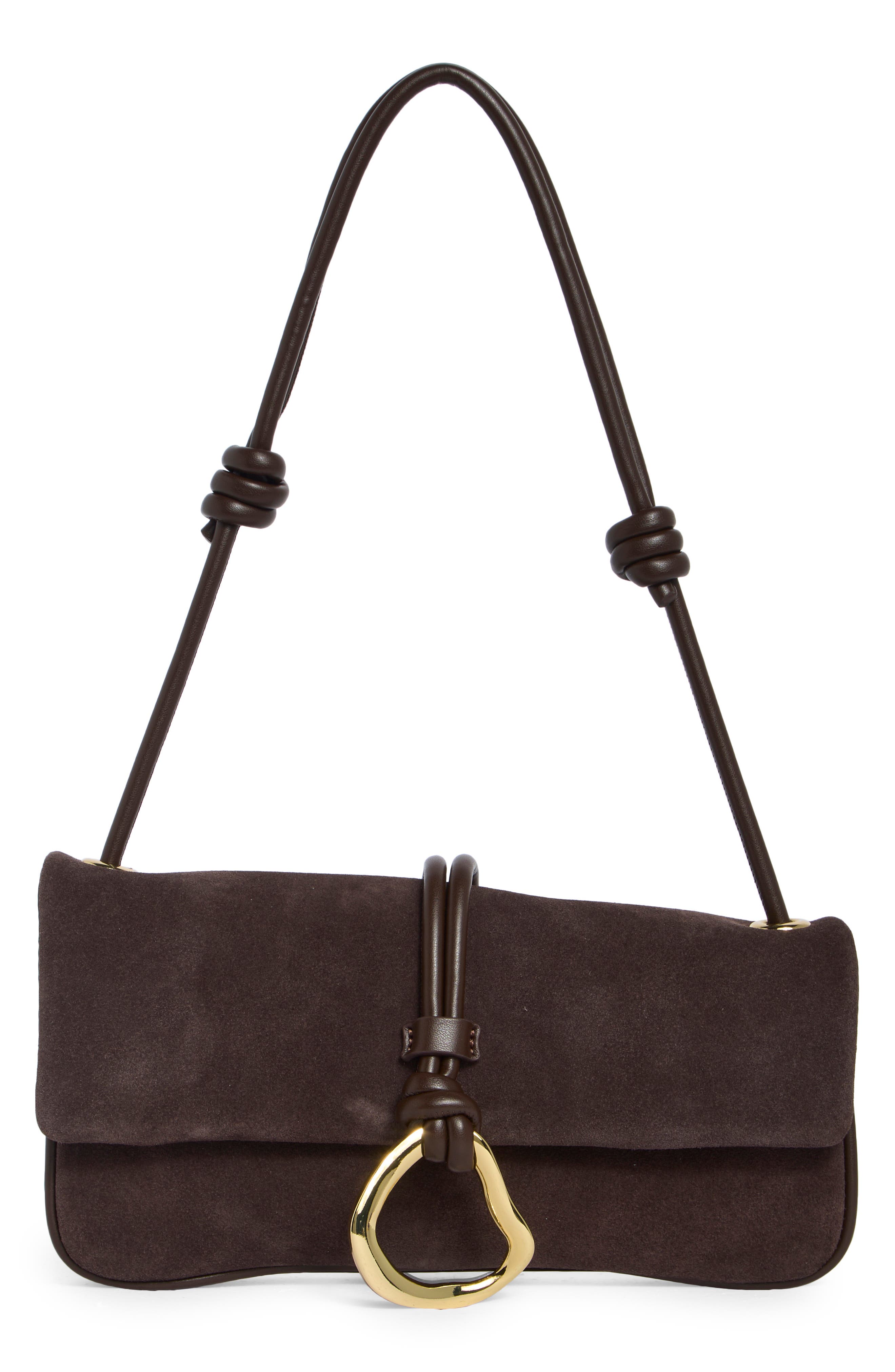 Suede Flap Shoulder Bag